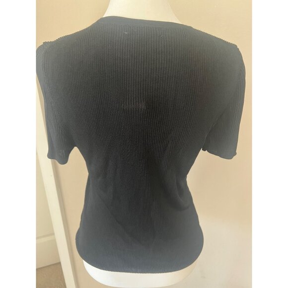 NWOT Madewell ribbed stretchy black basic casual top SMALL - Picture 4 of 6